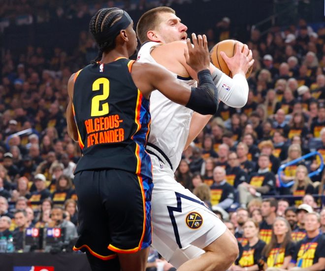 5月6日NBA季后赛半决赛G1：雷霆主场对阵掘金，最终掘金逆转获胜