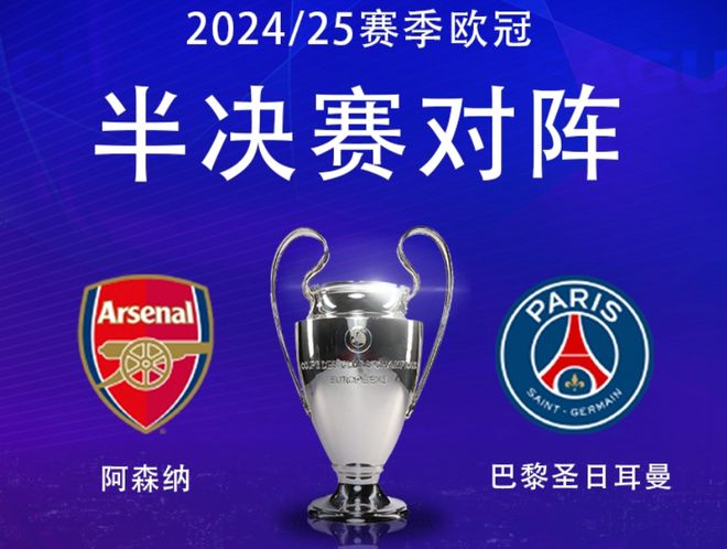 北京时间5月8日凌晨欧冠半决赛次回合：巴黎圣日耳曼VS阿森纳首发名单公布