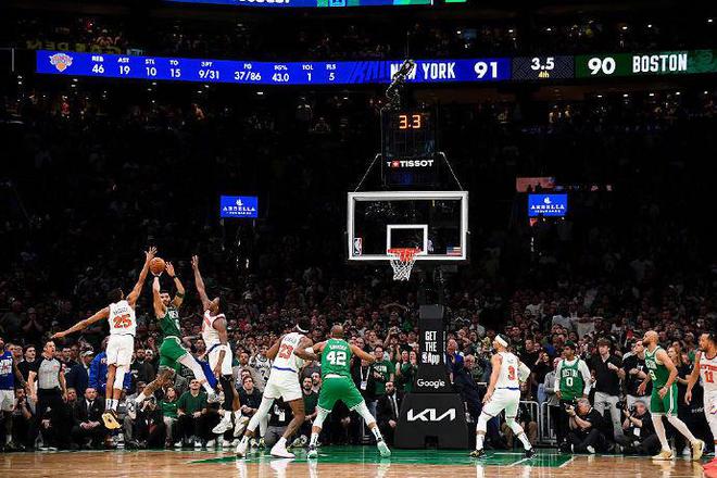 5月8日NBA季后赛半决赛G2：凯尔特人主场90-91惜败尼克斯0-2落后