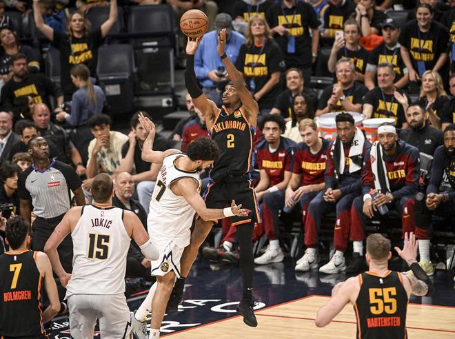 NBA 季后赛：雷霆主场大胜掘金追平总比分，第三场移师丹佛