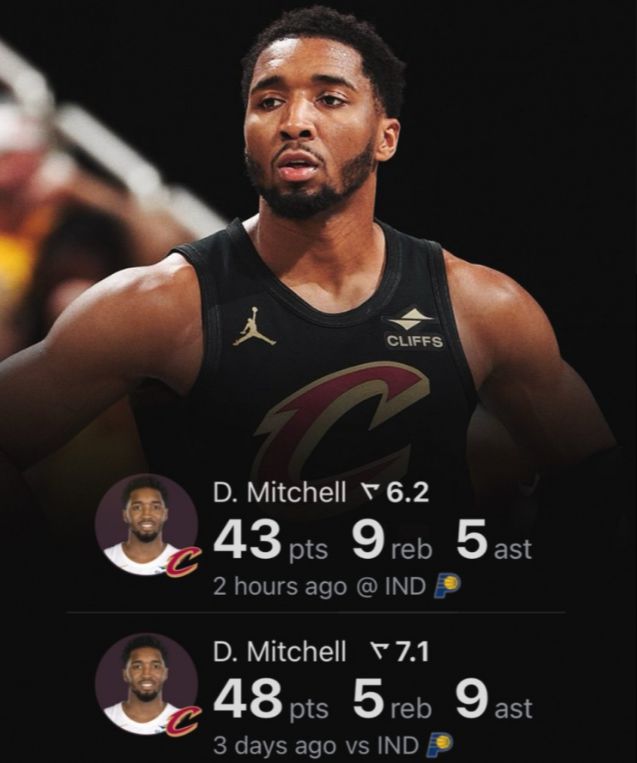 NBA 季后赛东部半决赛：骑士胜步行者，米切尔关键发挥